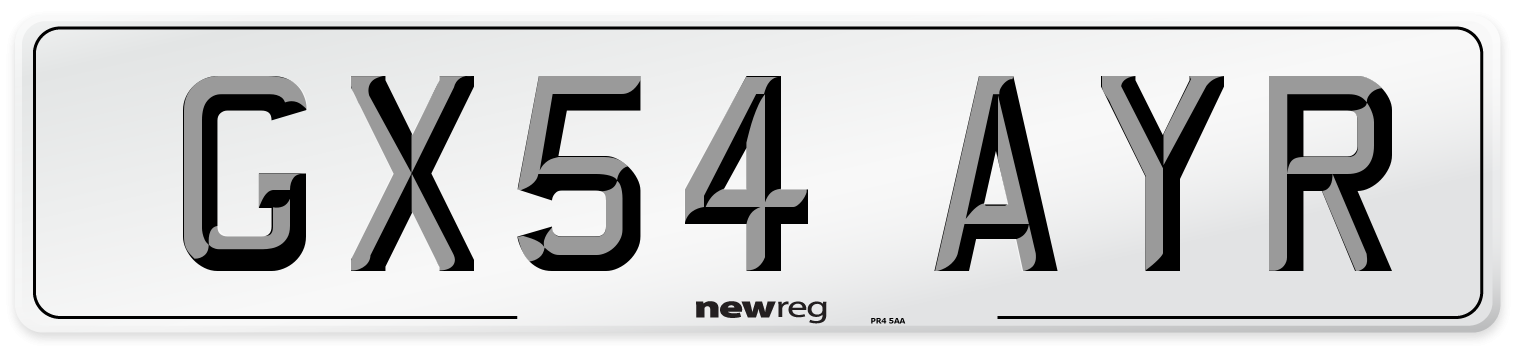 GX54 AYR Number Plate from New Reg